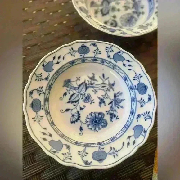 5 pc Antique Meissen great condition!! RARE! Flow blue Porcelain China 1800’s - Picture 10 of 12